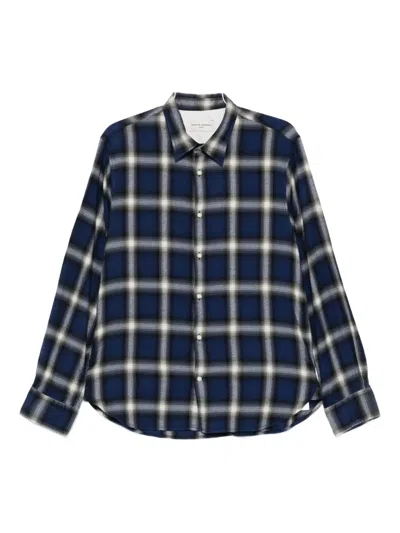 Officine Generale Giacomo Checked Shirt In Blue