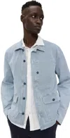 OFFICINE GENERALE GIBSON OVERSIZED STRIPED HICKORY JACKET WHITE/INDIGO