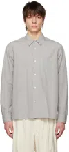 Officine Generale Emory Garment-dyed Cotton-poplin Shirt In Pebble Grey