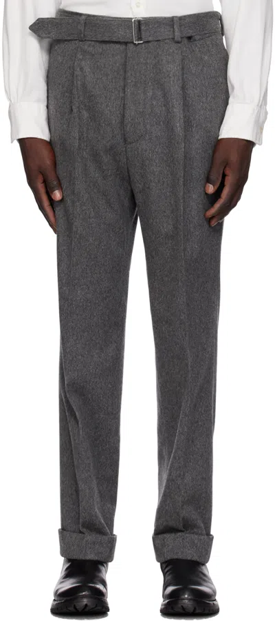 Officine Generale Gray Humphrey Trousers In Mid Grey
