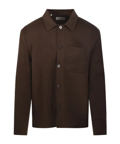 Officine Generale Hamilton Model Unlined Wool Double Overshirt In Multi