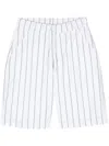 Officine Generale Gestreifte Shorts In White