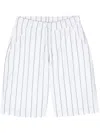 Officine Generale Gestreifte Shorts In White
