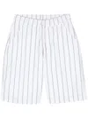 Officine Generale Gestreifte Shorts In White