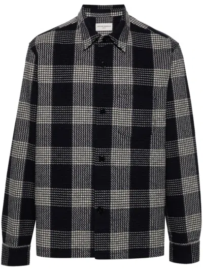 Officine Generale Navy & White Benoit Shirt In Dknavy/navy/white