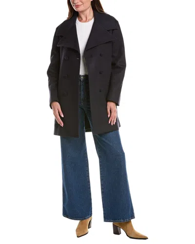 Officine Generale Helene Wool & Cashmere-blend Coat In Blue