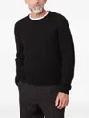 Officine Generale Herringbone Wool-lamb Fur Sweater In Black
