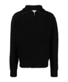 Officine Generale Half Zipped Collar Sweater In Black