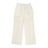 Officine Generale High-waisted Wide Leg Pants With Double Pleats In White