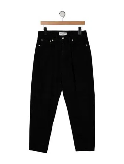 Pre-owned Officine Generale High-rise Straight Leg Jeans In Black