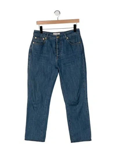 Pre-owned Officine Generale High-rise Straight Leg Jeans In Blue