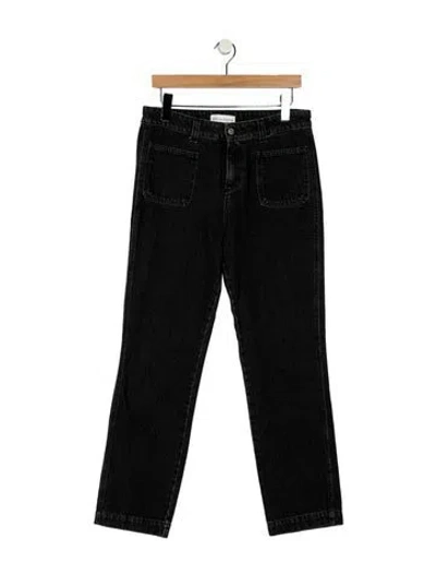 Pre-owned Officine Generale High-rise Straight Leg Jeans In Gray
