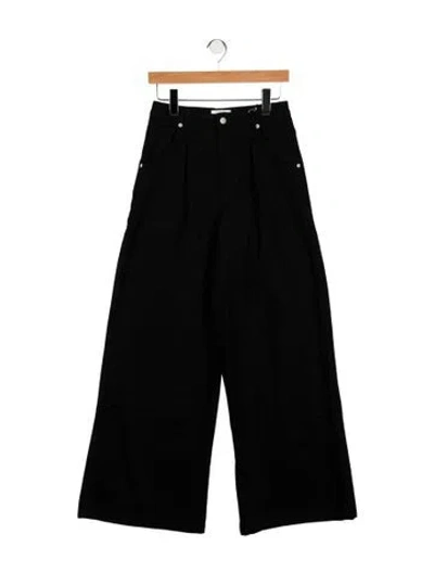 Pre-owned Officine Generale High-rise Wide Leg Jeans In Black