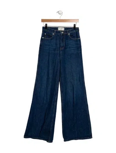 Pre-owned Officine Generale High-rise Wide Leg Jeans In Blue