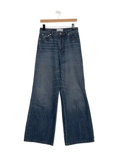 Pre-owned Officine Generale High-rise Wide Leg Jeans In Blue