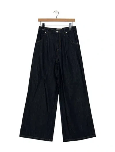 Pre-owned Officine Generale High-rise Wide Leg Jeans In Blue