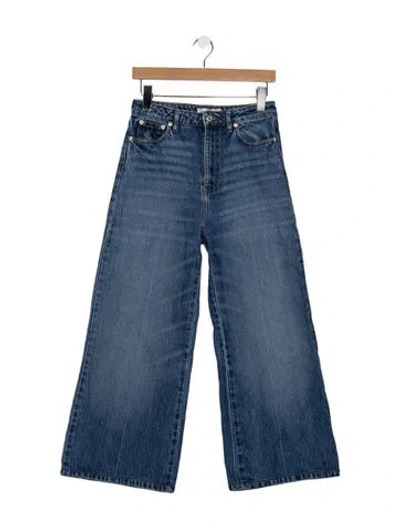 Pre-owned Officine Generale High-rise Wide Leg Jeans In Blue