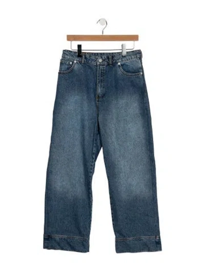 Pre-owned Officine Generale High-rise Wide Leg Jeans In Blue