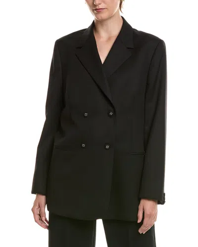 Officine Generale Hild Herringbone Wool Jacket In Black
