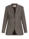 Officine Generale Houndstooth Single-breasted Blazer In Gray