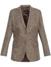 Officine Generale Officine Générale Tailored Check Jacket In Neutrals