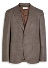 Officine Generale Officine Générale Houndstooth Wool-blend Blazer In Brown