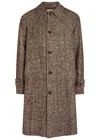Officine Generale Wool-blend Herringbone Overcoat In Brown