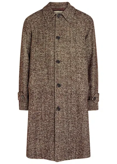 OFFICINE GENERALE OFFICINE GÉNÉRALE HUDSON FUZZY HERRING COTTON-BLEND COAT