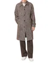 Officine Generale Hudson Herringbone Coat In Brown