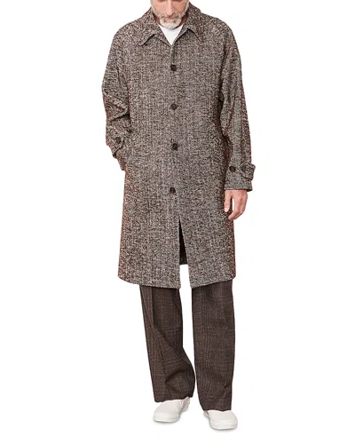Officine Generale Hudson Herringbone Coat In Brown