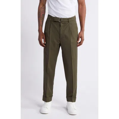 Officine Generale Khaki Hugo Trousers In Olive Night