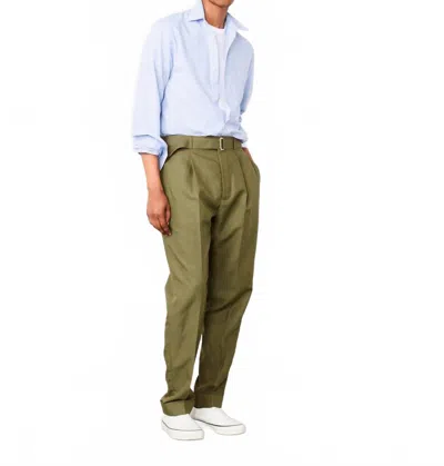 Officine Generale Hugo Pants In Burnt Olive In Green