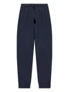 Officine Generale Tapered Blue Pants With Pleated Front In Blue