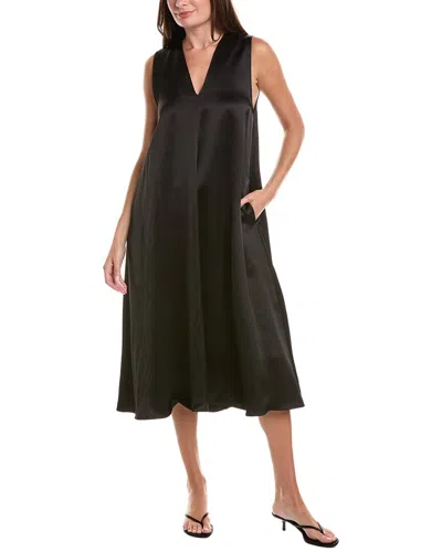 Officine Generale Ila Fluid Midi Dress In Black
