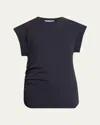 Officine Generale Inaya Asymmetric Jersey Tee In Black