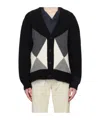 Officine Generale Intarsia Pattern Sweater In Black