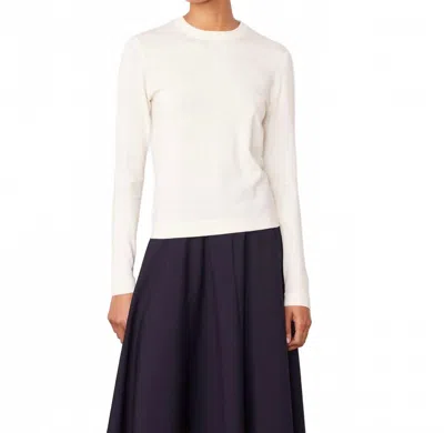 Officine Generale Isabelle Knit Lyocell Wool Tee In Ecru In Neutral