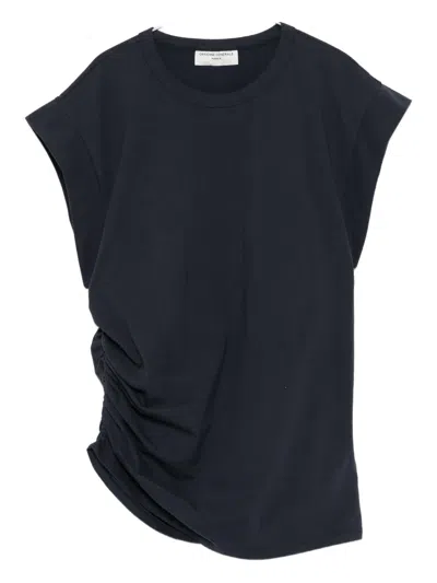 Officine Generale Isabelle Ruched Knitted Top In Blue