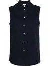 Officine Generale Poplin Organic-cotton Shirt In Blue