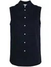 Officine Generale Poplin Organic-cotton Shirt In Blue