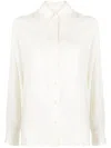 Officine Generale Pointed-collar Button-up Shirt In Beige