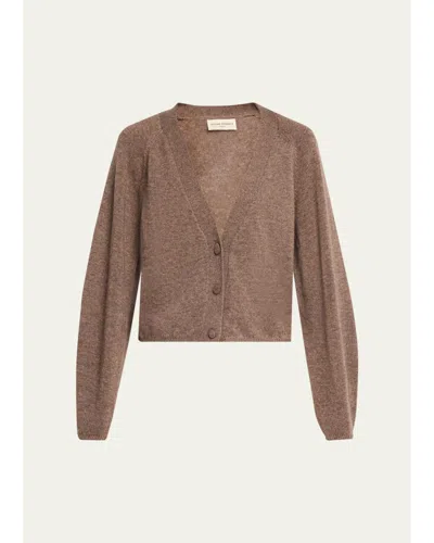 Officine Generale Jaima Boxy Raglan-sleeve Cardigan In Brown