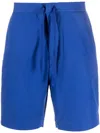 Officine Generale Joaquim Drawstring-waist Cotton Shorts In Blue