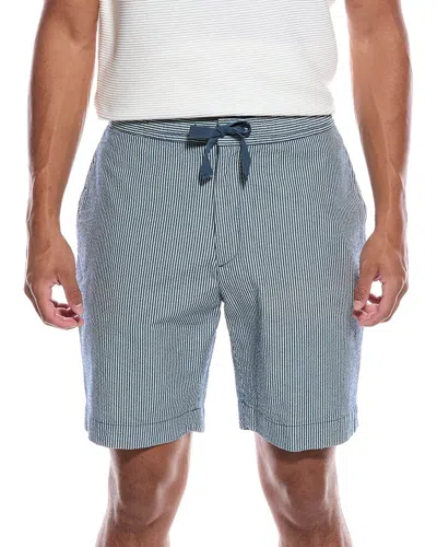 Officine Generale Joaquim Seersucker Short In Blue