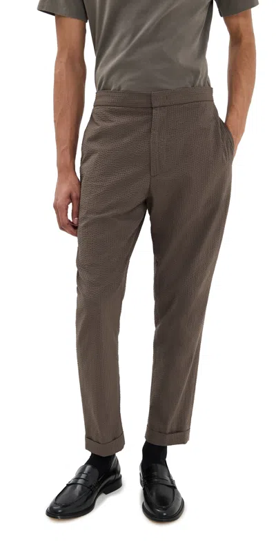 Officine Generale Joseph Seersucker Pants Taupe