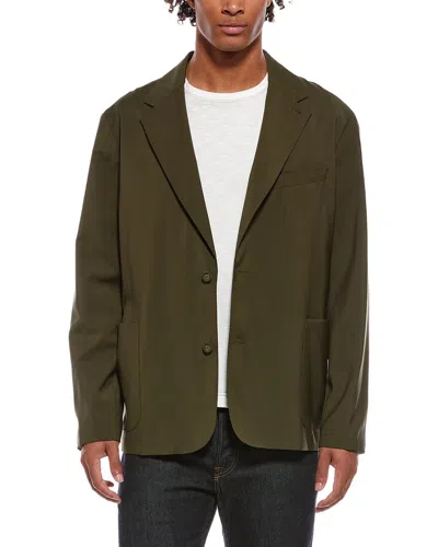 Officine Generale Keanu Wool Blazer In Green