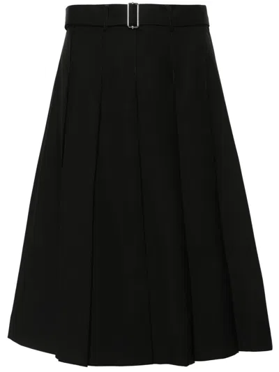 Officine Generale Kendra Pleated Midi Skirt In Black