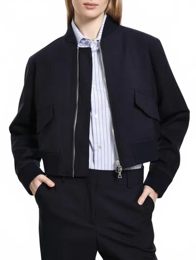 Officine Generale Kenna Bomber Jacket In Dark Navy In Blue