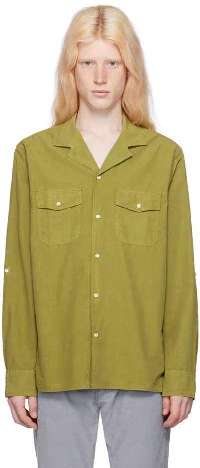 Officine Generale Khaki Eric Shirt In Cardamome