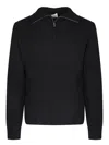 Officine Generale Half Zipped Collar Sweater In Black